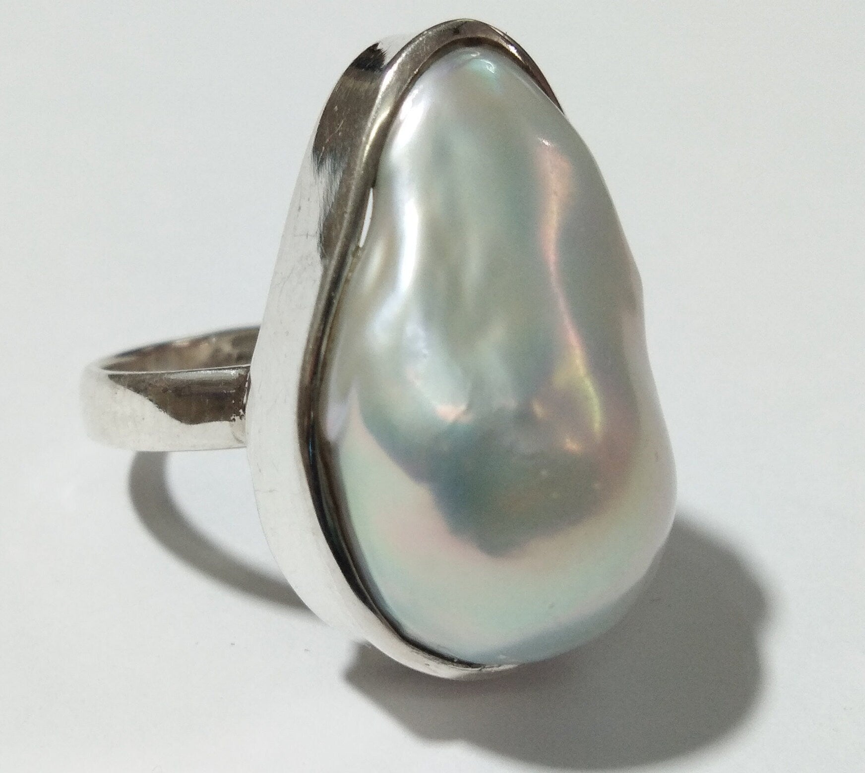 Natural Fresh Water Baroque Pearl Ring's With 925 Sterling Silver.Good Quality Baroque Pearl Ring Girls & Women Ring's.Gift Christmas Ring